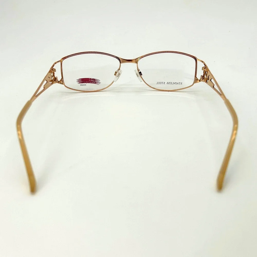 Womens Eyeglasses Frames Blush Vision Lola Size 55-16-135 Dark Brown Gold NEW